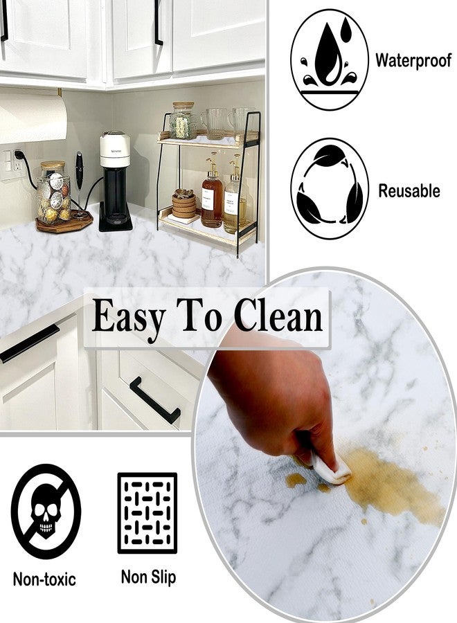 GMSWEET Cabinet Liners for Shelves Waterproof 20 Inch Wide X 20 Ft Non Adhesive Drawer Liners Marble Printed Non Slip Washable Shelf Liners for Kitchen Refrigerator Cupboard Pantry Bathroom - Image 5